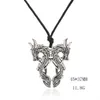 Vintage Fashion Jewelry Double Dragon Pendant Top Quality Punk Style Ssangyong Charm Pendant Viking Nordic Talisman Necklace2483687