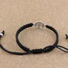 10 Uds. Pulsera con abalorio de árbol de la vida de aleación negra pura tejida a mano ajustable para hombres y mujeres accesorios de moda