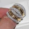 Ювелирные изделия классический 236 шт. Gem 5A Циркон камень 14KT белый желтый золото заполненные обручальное обручальное кольцо набор Sz 5-11
