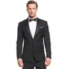 Neue 2018 Männer Anzüge Schwarz Abendkleid Hochzeit Anzüge Bräutigam Nach Maß Slim Fit Smoking Trauzeuge Blazer Prom Party 2 Stück