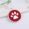 2021 Dog Cat Bear Red Smalto Smalto Paw Stampe Charms Ciondolo Accessori per Bracciale FAI DA TE