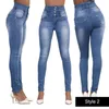 Autumn and winter women's Jeans pants high waist slim stretch plus size S-2XL pencil 4 colors