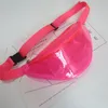 50pcs PVC Candy Candy Mulheres transparentes Pacotes unissex fanny saco saco de peito viagens ao ar livre