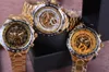 Nuovo numero sportivo Design Bezel Golden Watch Mens Watches Top Brand Luxury Clock Men Automatic Skeleton Wristwatch7854663