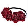 Nieuwe stijl Fashion Bohemia Rose Flower Headbands Girl Bloem Kroon Haarband Wedding Hoofdband Garland Haaraccessoires