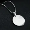 Blank Round Pendant Necklace Stainless Steel Heart Shape Mirror Polish for Laser Engraving DIY Necklaces Women Children Gift