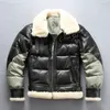 avirexfly 스플 라이스 다운 재킷 미국 B3 공군 비행 재킷 떼는 양가죽 더블 페이스 모피 코트