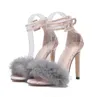 Piel de lujo serpiente Grano Tobillo Strappy Tacones altos Ladies Prom Party Shoes Tamaño 35 a 40