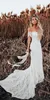 2018 Lover Society Mermaid Bröllopsklänningar Modest Civil Vintage Crochet Lace Off Shoulder Country Farm Garden Boho Fishtail Bridal Dress