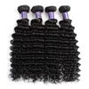 Bundles de cheveux brésiliens non transformés Extensions de cheveux péruviens indiens malaisiens corps lâche vague profonde cheveux bouclés trame crépus droite4768612