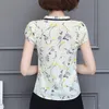 New 2018 Floral Chiffon Blouses Women Summer Tops And Shirts Bow Sweet Blouse Female Short Sleeve Clothing Feminina 0009 30