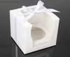 500 Stück Kraftpapier-Cupcake-Box, Kuchenbox mit durchsichtigem Fenster, Hochzeitsgeschenkbox, Kuchenverpackung