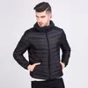 Ultra Mince Lumière Blanc Duvet de Canard Veste Hommes Automne 2018 Hiver Basique À Capuche Plume Doudoune Homme Mâle Parkas Rembourré Manteau