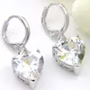 2019 più recenti gioielli colorati a forma di cuore Morganite Peridot Garnet Orecchini in argento per donne regalo CZ Zircon Hoop Orecchini gratuiti