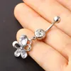 Sexy Dangle Belly Bars Belly Button Rings Fashion Surgical Steel Rhinestone Body Jewelry Navel Piercing Rings226Y