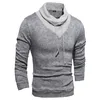 Sweter Mężczyźni 2018 Mężczyzna Marka Casual Slim Swetry Klasyczny High Collar Proste Solid Color Men Sweter XXL Y55