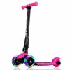 Scooter 5 Colors 3 عجلات قابلة للتعديل عجلات وميضات وميض ركلة السكوتر نظام طي للأطفال من 3 إلى 17 سنة