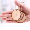 10Pcs Christmas Decoration Pendants Round Wooden Board Xmas Tree Drop Ornaments Diy Merry Christmas Decoration For Home Supplies