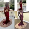 Afrikanische Gold Applikation Meerjungfrau Kleider Langhalter gegen Nackenboden bodenlänge Rückenlose formelle Prom -Party -Kleider Vestidos Fies Robe de Bal