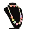 Rose En Forme De Bonbons Perlé Collier Belle Bubblegum Enfants Colliers Bracelet Bébé Fille Fête Bijoux Multicolore livraison gratuite 2018 vente chaude