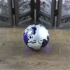 Crystal Blue Marbles Globe Mapas Mundial Mapas Cristais de Cristais da Esfera Terrário Desk Ornamentos