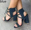 Sandalias de tacón alto sexis de verano para mujer de diseñador de marca, zapatos de mujer, sandalias de moda de gladiador, sandalias con punta abierta, zapatos de verano