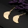 Stainless Steel Map of Ethiopian Pendant Necklace Earring Set Africa Gold Chain Necklace Map Jewelry