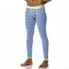 Män Long Johns Cotton Stripe Leggings Thermal Underkläder Cuecas Gay Men Thermo Underkläder Långa Johns Underbyxor