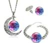 Árvore de vida colar pulseira brincar brincos de jóias conjuntos de vidro Cabochão colar cadeias moda jewellry para mulheres crianças