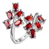 Regalo di festa Quarzo rosso antico Rosa Ametista Prasiolite Cristallo Anelli placcati in argento sterling 925 Russia Australia USA Fedi nuziali