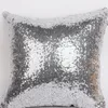 Glitter Sequin Pillow Case Solid Color Cushion Cases Cover Cafe Bilstol Sofa Reversible Sequins Flip Home Textil Ingen fyllning