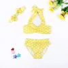 Kids Girl Swimsuit Polka Dot Bikini 3 pcs Set For Girls Children Summer Princess Girls Swimwear Swimming Bikini Suits B11