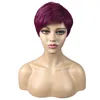 fashion Burgundy short Synthetic Wigs for Black Women Red Wig Dark Roots Natural Cheap Hair Wig Female Hair Sale