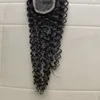 Brasilianskt mänskligt hår 2x6 Spetsstängning Middle del Kinky Curly 26 med babyhår Virgin hårstängningar 1024inch7786389