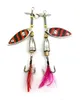 5 Sztuk Feather Fishing Hooks, Kogut Ogon, Wędkarstwo Spinner Łyżka Przynęty Rotatable Inline Bass Trout Fishing Tackle Baits 9cm-10.5G Spinners, Sp
