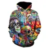 2017 skull 3d paint printed hoodies sweatshirt man hoodie  in 3xl track mode outwear coats good quality boy new hoodies