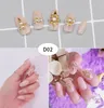 6styles 3d marmor falska naglar franska akryl naglar glittrande falska nagel finger tips artificiell nagel konst tips Full nageltips