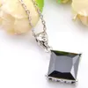 Luckyshine 5 Sets Jewelry Set Fashion Wedding Square Black Onyx Crystal Cubic Zirconia 925 Silver Pendants Necklaces Earrings