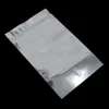 100 PCS 12x20cm Bolsa de embalaje de almacenamiento de alimentos de papel de aluminio de pie plateado para café, té en polvo, lámina de Mylar con bolsa de embalaje con cremallera298r