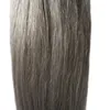 Extensions de cheveux humains lisses Remy Fusion, mèches de couleur grise à la kératine, 10 à 26 pouces, Capsule de cheveux