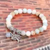 Naturalny Amazonite Kamień Medytacja Bransoletki Drzewo Życia Okrągła Modlitwy Joga Matte Mala Koraliki Bransoletka Chakra Jewellery