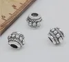 Perles d'espacement à grand trou en alliage d'argent tibétain, 100 pièces, pour la fabrication de bijoux, 8x6mm, livraison gratuite