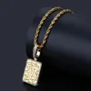 Men's Hip hop Jewelry Zircon square Necklace Pendant Necklace Charm Bling Cubic Zircon Tennis Chain For Gift