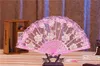 Éventails à main en dentelle florale de luxe Rose motif paillettes style fête danse pliant main ventilateur danse fête Kraft cadeaux