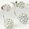 Neue Doppel Seite Silber Strass Ohrringe Mode Österreichischen Kristall Ball Stud Ohrringe Ohrringe Für Frauen Hohe Qualität Ohrringe Schmuck QW