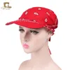 Unisex Paisley Visor Pre dopasowany Bandana Hat Outdoor Sun Bandans Cap Head Szalik Bandit Turban Cap Mężczyzna i kobiety szeroko giełda sunhat