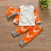 Jul nyfödd baby kläder set spädbarn toddler hjort head ren bomull långärmad romper + byxor + hatt 3pcs set barn casual outfits