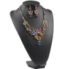 Multicolor Rhinestones Luxury Austrian Crystal Necklace Earrings Jewelry Set Indian Turkish Wedding Party Jewelry Sets332Y5238089