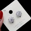 Boucles d'oreilles OL pour femmes, plaqué or blanc 18K, scintillantes, CZ rotatives, pour filles, cadeau tendance avec aiguilles en argent 925, offre spéciale