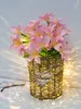 Kreativer neuer Stil, handgestrickte Weidenkörbe, LED-Nachtlichter, Lampe, Blumenvase, Dekoration, Kunsthandwerk, Geschenke, Tischlampen neben der Beleuchtung